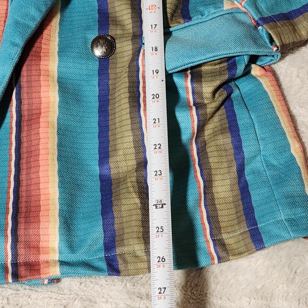 Crazy Train Womens Sz S Jacket Blazer Western Striped Pockets Buttons - Picture 6 of 10